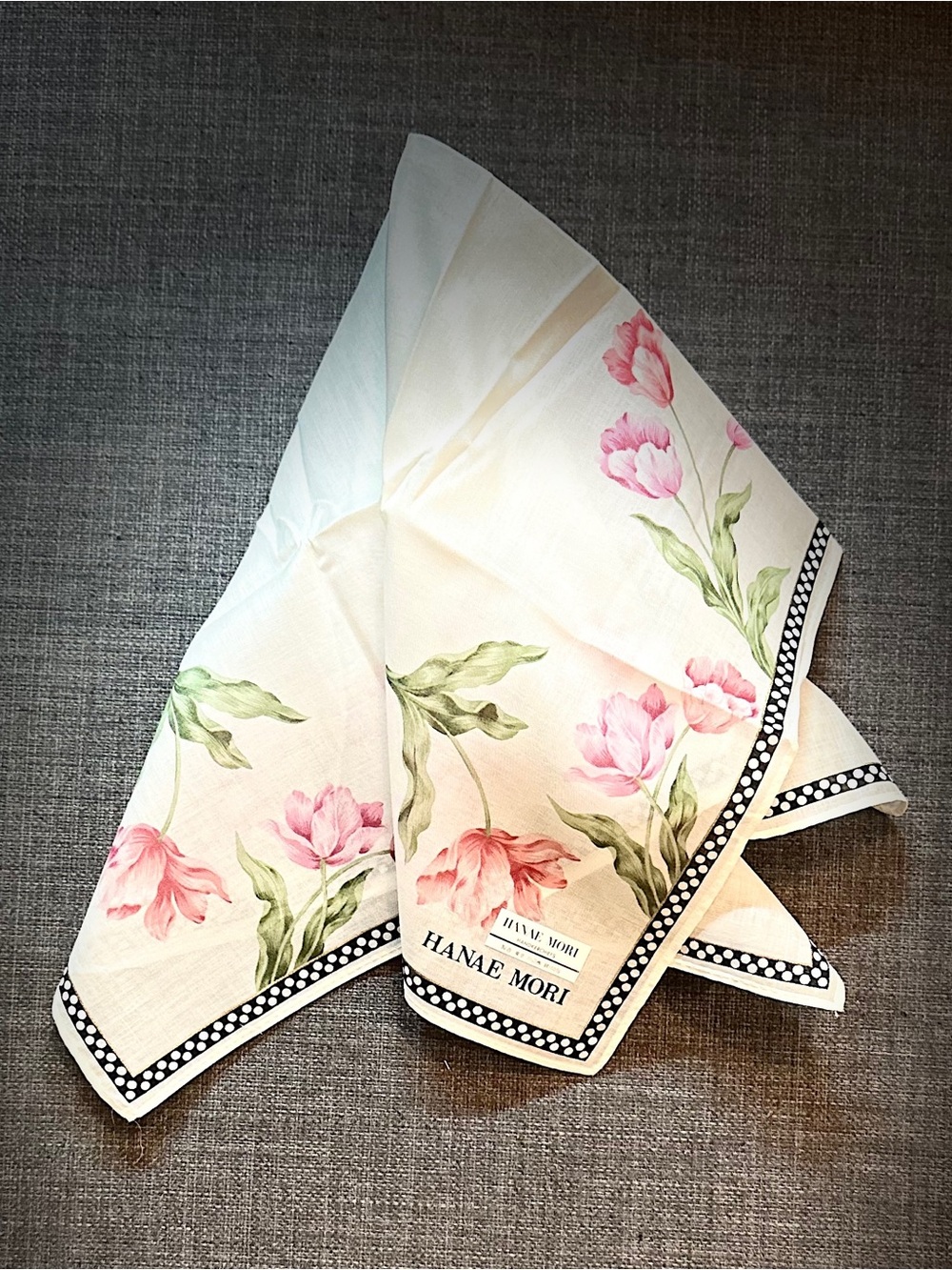 Hanae Mori Cream Floral handkerchief